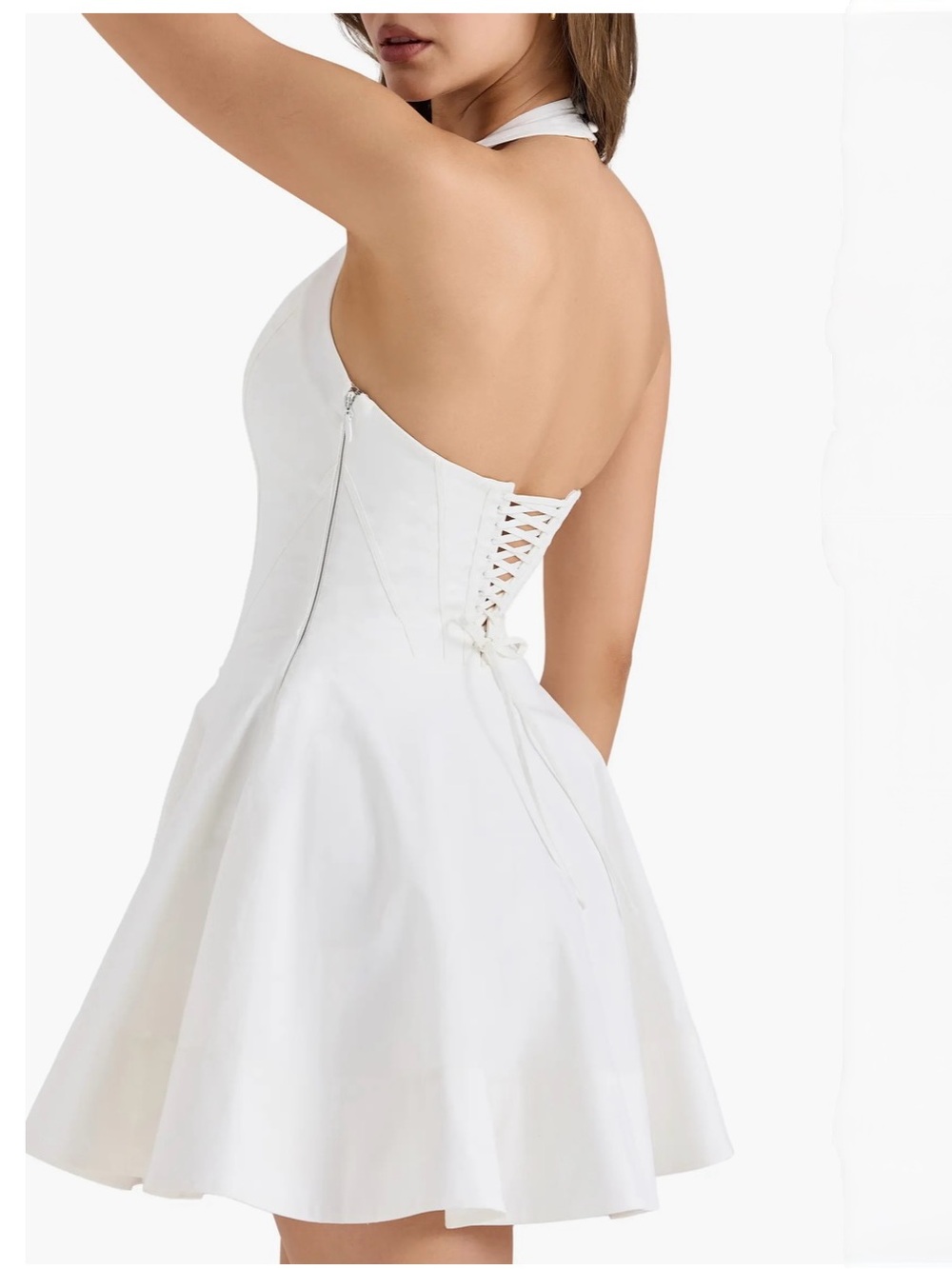 HOUSE OF CB SASHA
White Halter Neck Mini Dress fit and flare
SIZE XS 269 HoCo - Picture 3 of 14